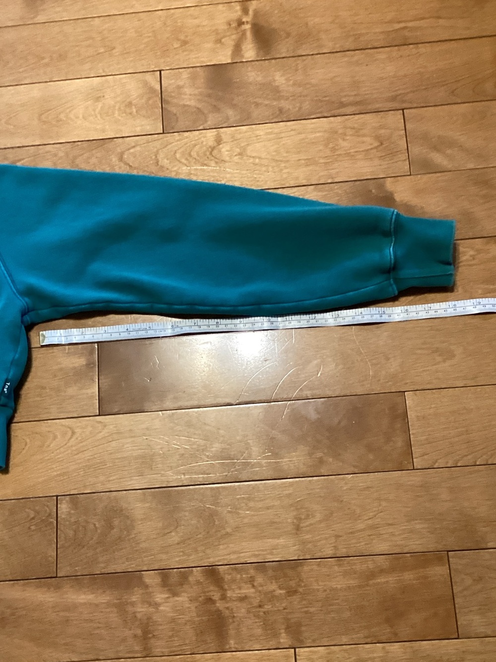 TNA Cropped Half-Zip Sweatshirt in Teal Green - Picture 4 of 8